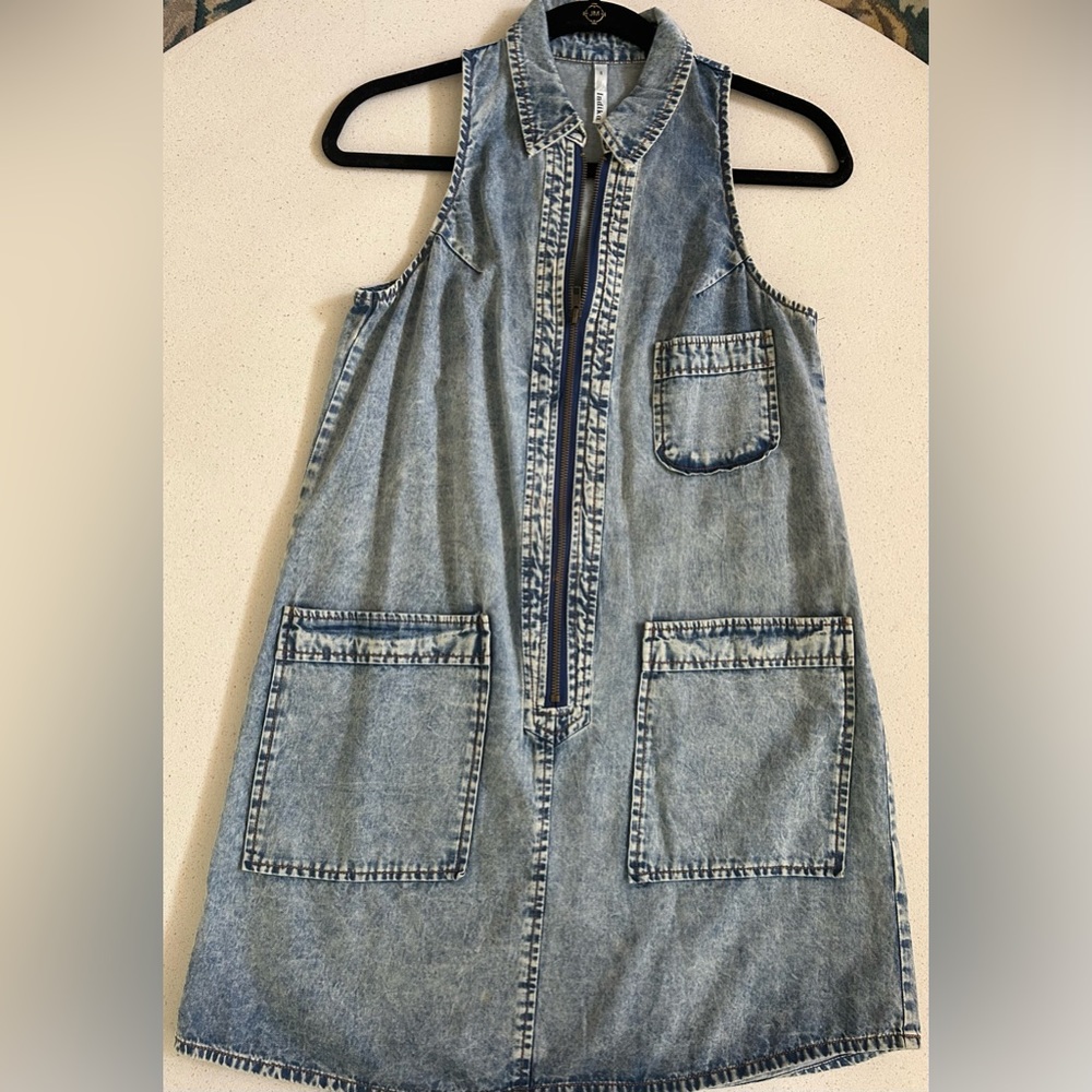 LF Indika denim front zip dress